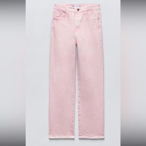 Zara pink straight leg jeans